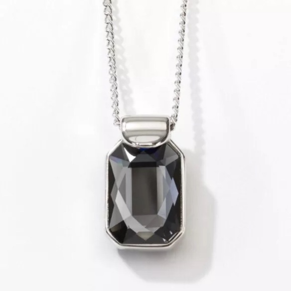 Touchstone Crystal Jewelry - Reversible Elegant Silver Crystal Pendant Necklace